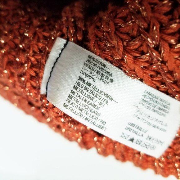 American Apparel Chunky Knit Metallic Cardigan Crop One Size Bronze Shimmer USA - Picture 8 of 16